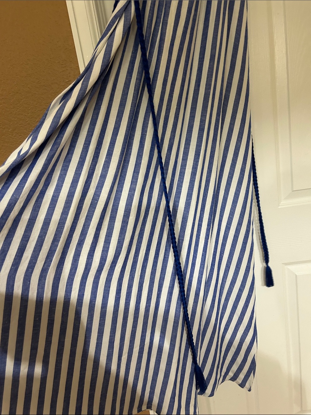 LOFT Blue and White Striped Maxi Dress - Picture 2 of 8